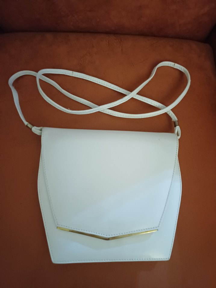 Beyaz Gerçek Deri Omuz Kadın Çantası - Görsel 2