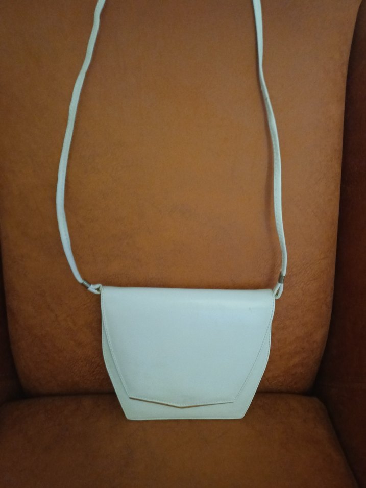 Beyaz Gerçek Deri Omuz Kadın Çantası - Görsel 4