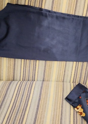 LACİVERT SATEN İKİLİ PİJAMA TAKIM - Görsel 6