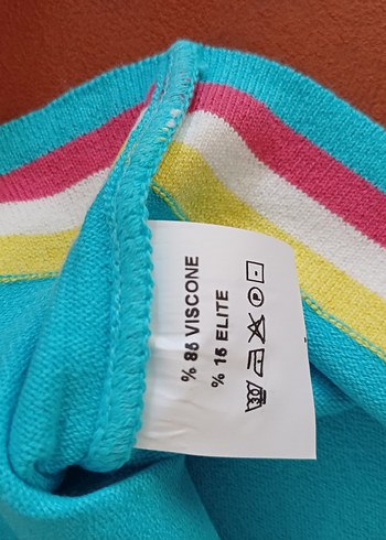 Turkuaz Triko Kısa Kollu XS/ S Beden - Görsel 6