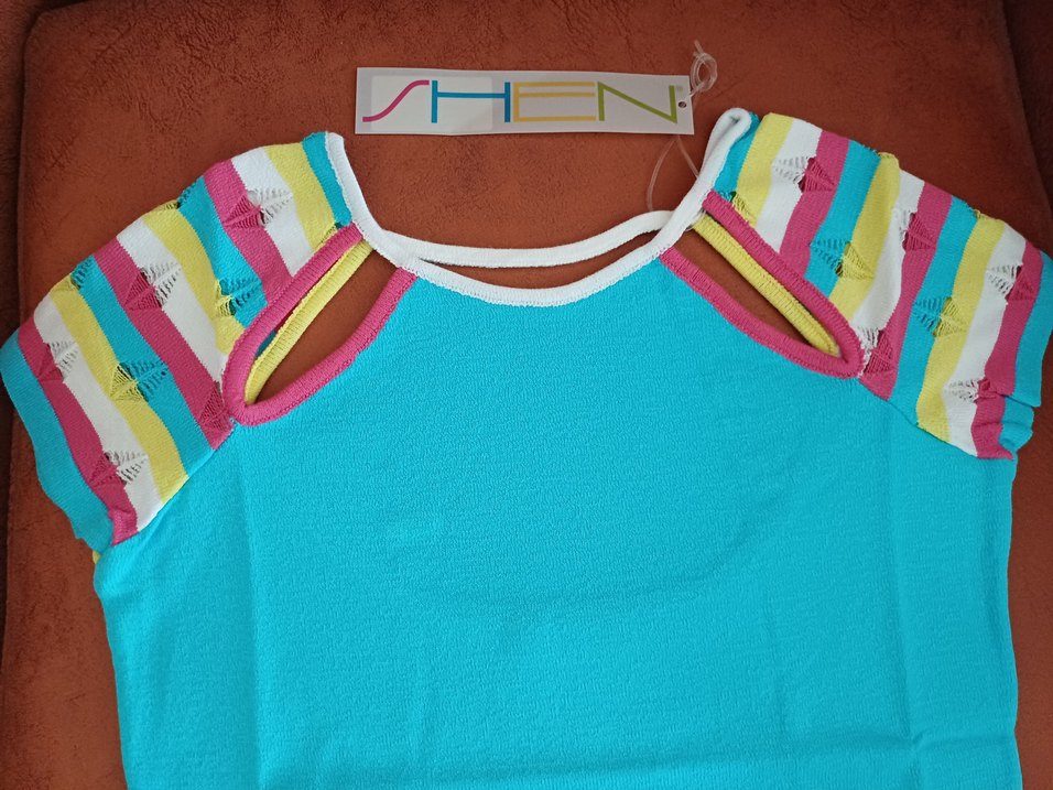 Turkuaz Triko Kısa Kollu XS/ S Beden - Görsel 2