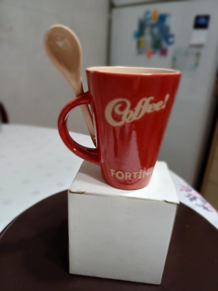 Kırmızı Seramik Kupa ve Kaşığı - Görsel 5