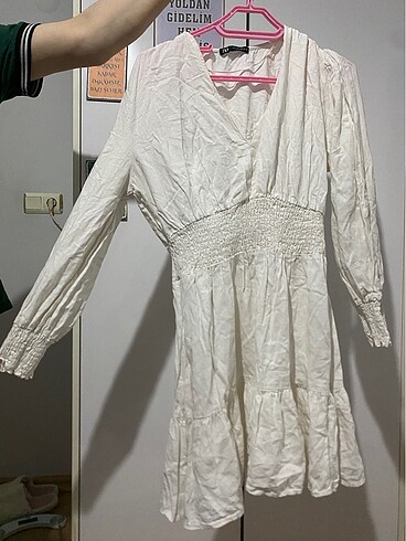 Zara Zara beyaz yazlık mini elbise