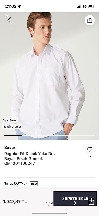 Süvari Erkek Gömlek Regular