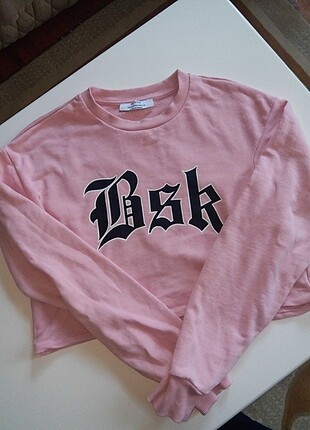 bershka pembe sweatshirt