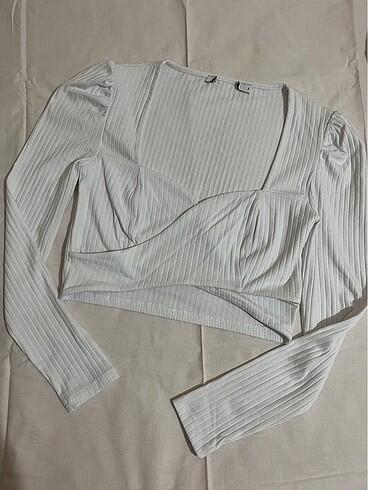 nakd beyaz crop bluz