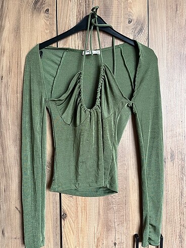 Pull and Bear pull&bear yeşil bluz