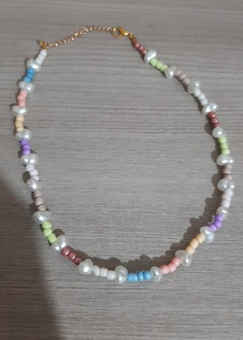 Bohem Çok Renkli Boncuklu Midi Kolye - Görsel 2