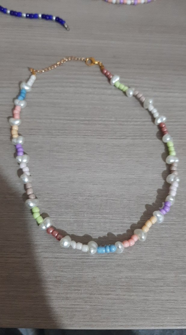 Bohem Çok Renkli Boncuklu Midi Kolye - Görsel 2