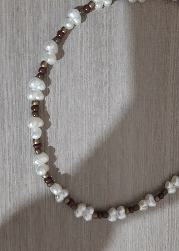 Diğer Beyaz Boncuklu Bohem Midi Kolye