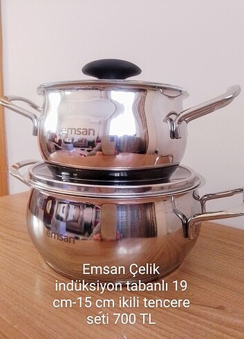 Emsan indüksiyon tabanlı çelik tencere