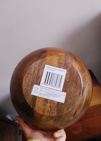 Parlak Kahverengi Bohem Ahşap Kase - Görsel 3