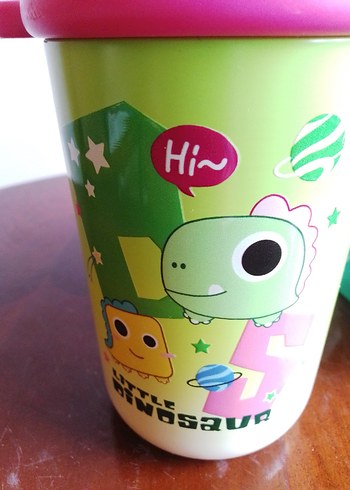 Emsan Çelik yeşil Renkli Dinozor Desenli Çocuk Termosu - Görsel 3