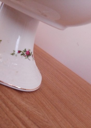 Karaca porselen vintage rose ayaklı oval sunum tabağı 35 cm - Görsel 4