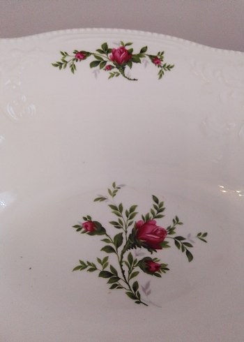 Karaca porselen vintage rose ayaklı oval sunum tabağı 35 cm - Görsel 5
