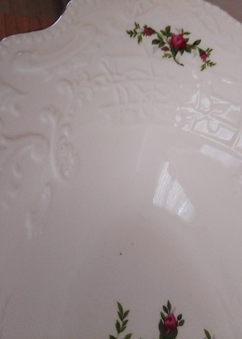 Karaca porselen vintage rose ayaklı oval sunum tabağı 35 cm - Görsel 9