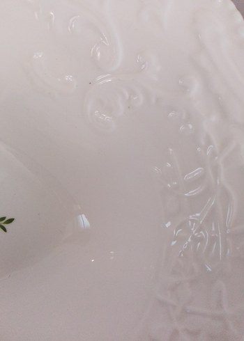 Karaca porselen vintage rose ayaklı oval sunum tabağı 35 cm - Görsel 8