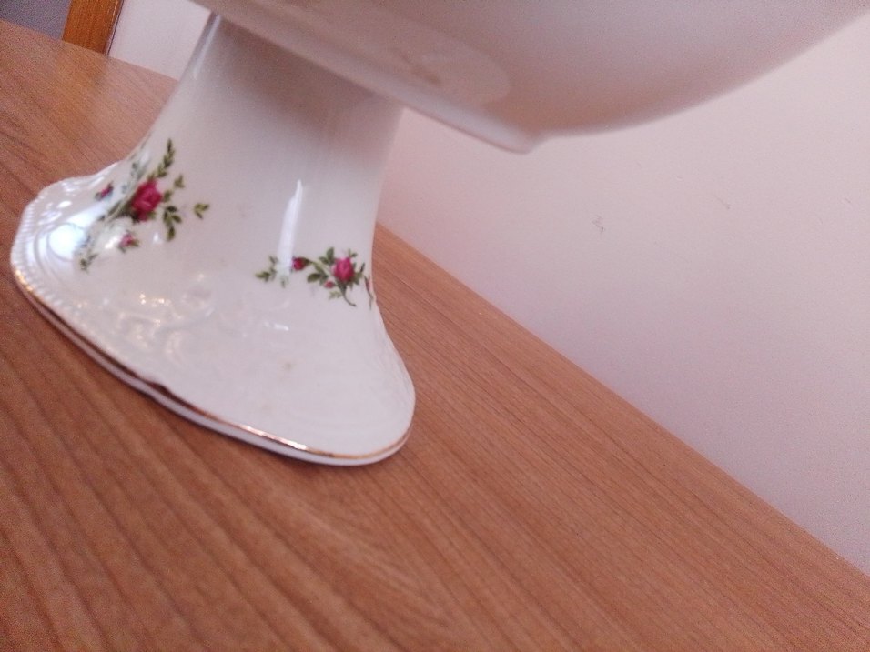 Karaca porselen vintage rose ayaklı oval sunum tabağı 35 cm - Görsel 4