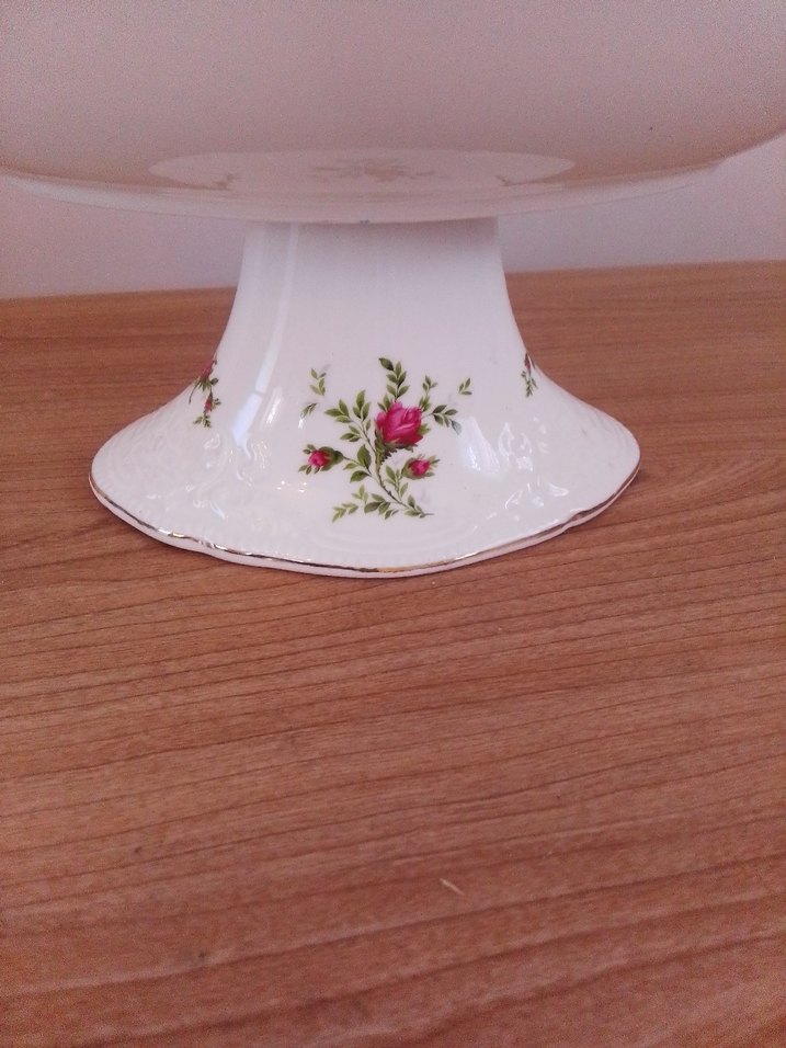 Karaca porselen vintage rose ayaklı oval sunum tabağı 35 cm - Görsel 3