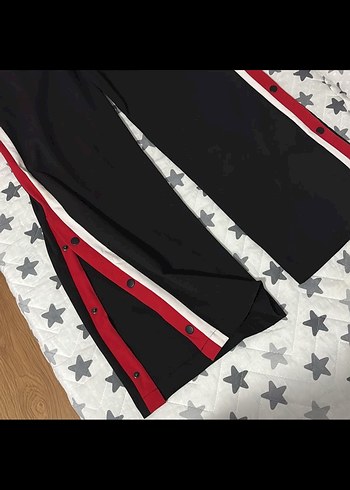Düğmeli Siyah Spor Kadın Pantolon