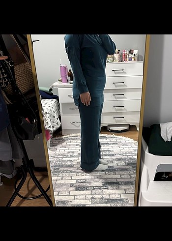 l Beden lacivert Renk Kadın Mavi Oversize Sweatshirt takım özel dikim