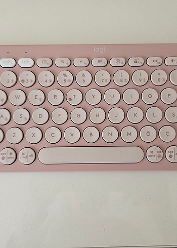 logitech k380 Pastel Pembe Yuvarlak Tuşlu Klavye - Görsel 2