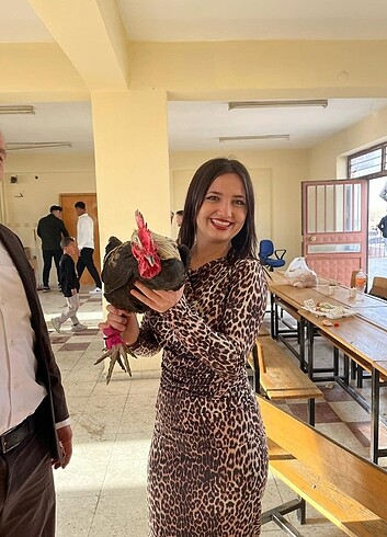 Leopar likralı elbise