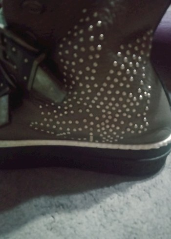 kadın Gri Kürklü Sıcak ayakkabı - Görsel 5