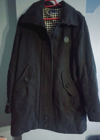 Düğmeli Siyah erkek  Kaban - Görsel 6