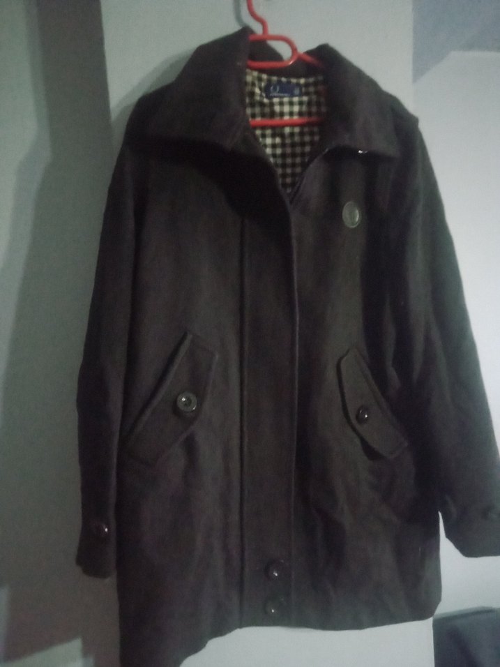 Düğmeli Siyah erkek  Kaban - Görsel 2