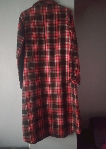 Bordo Ekoseli Uzun Kadın tesettür gömlek - Görsel 6