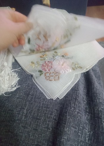 sıfır 17 parça Nakışlı Beyaz salon takımı - Görsel 7