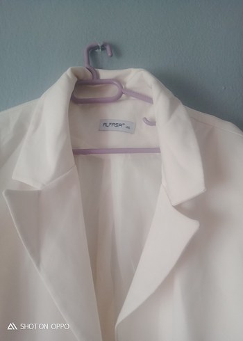 Diğer Beyaz Düğmeli Kadın Blazer Ceket