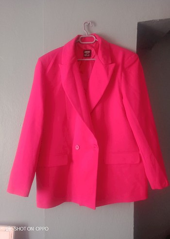 fuşya Kadın Düğmeli Blazer Ceket