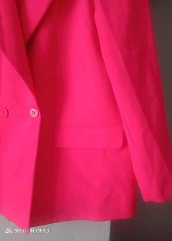 40 Beden pembe Renk fuşya Kadın Düğmeli Blazer Ceket