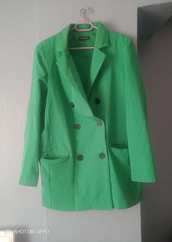 Düğmeli Yeşil Kadın Blazer Ceket