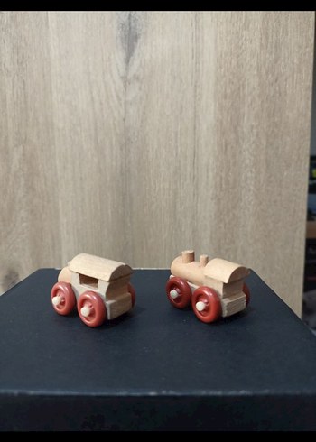 Kinder Tahta tren Kırmızı Renkli Ahşap Oyuncak Araba - Görsel 2