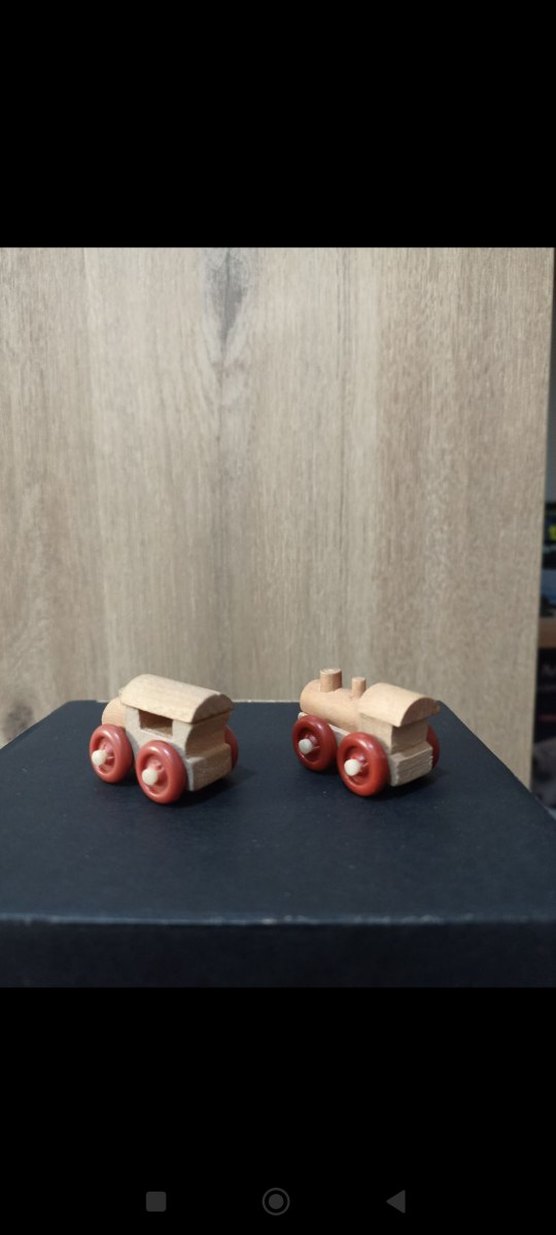 Kinder Tahta tren Kırmızı Renkli Ahşap Oyuncak Araba - Görsel 2