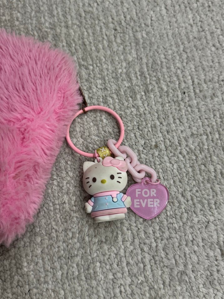 Pembe Peluş Anahtarlıklı (kalemlik-makyaj çantası) - Görsel 2