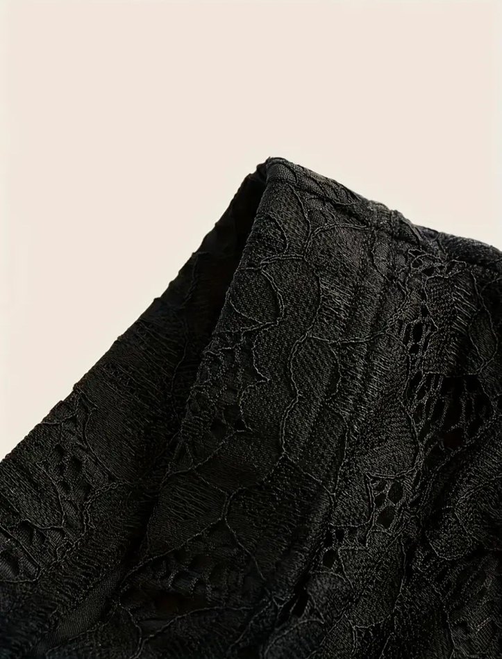 Dantelli Siyah Gotik Mini Etek - Görsel 3