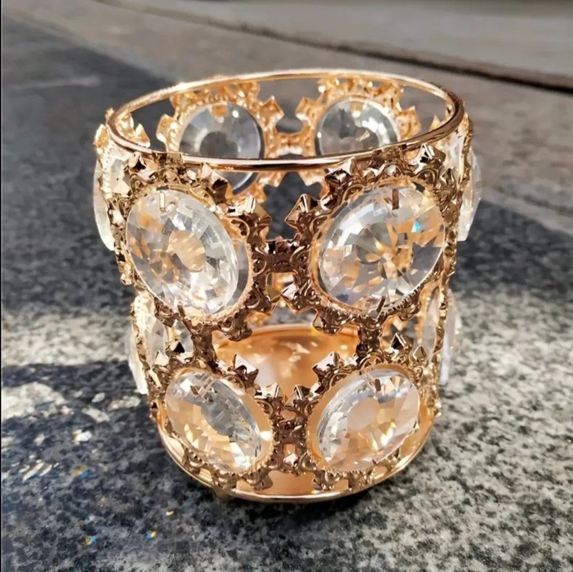 Altın Renkli Kristal Detaylı organizer - Görsel 3