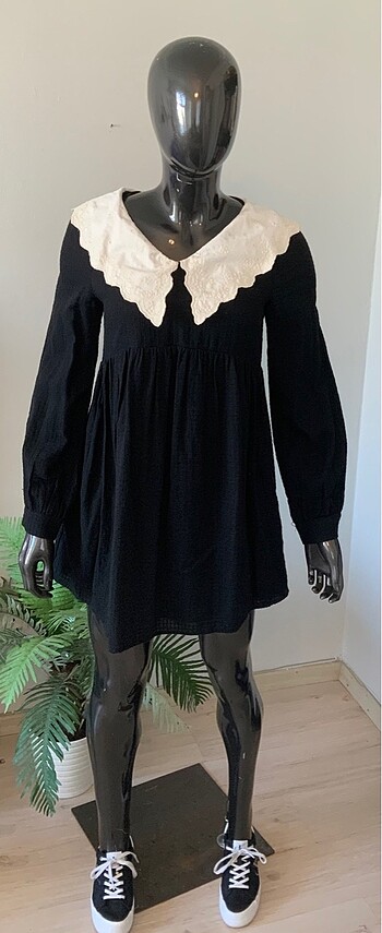 ZARA Dantel bebe Yaka Mini Elbise