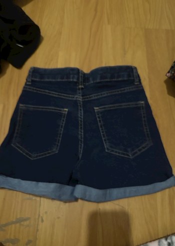 Lacivert Kadın Mini Denim Şort - Görsel 2