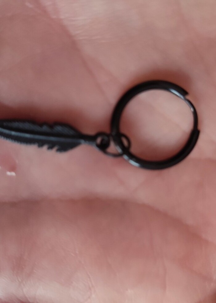 siyah sallantılı küpe - Görsel 2