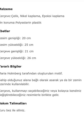 Beden Gümüş renk metal çerçeve