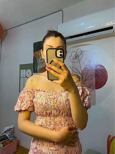 xs Beden pembe Renk H&M elbise