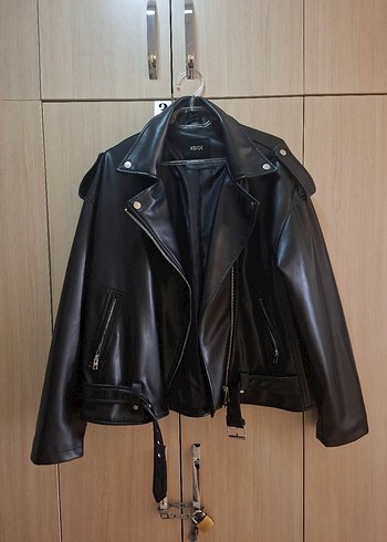 XSIDE L Beden Kadın Oversize Deri Ceket