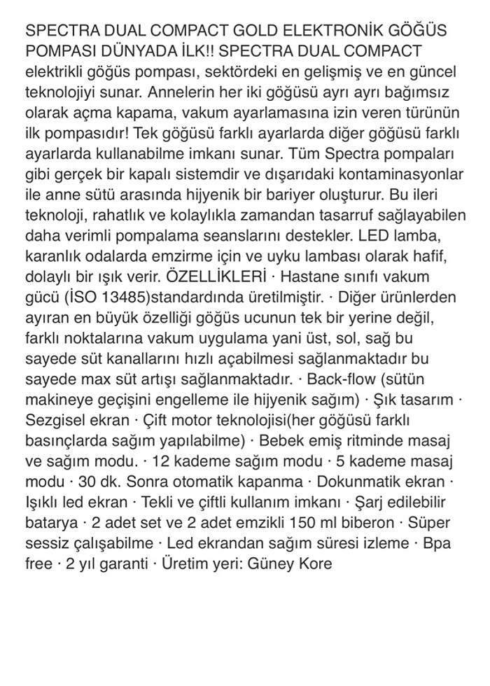 Spectra marka anne sütü pompa makinası - Görsel 3