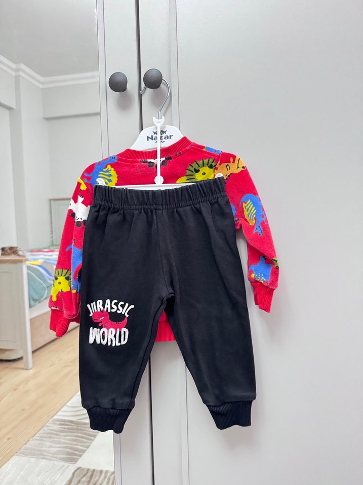 Renkli Baskılı Erkek Bebek Takımı - Görsel 2