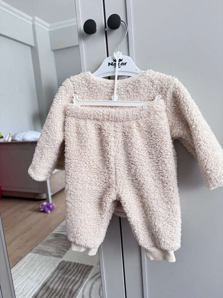 Bej Peluş Erkek Çocuk Sweatshirt - Görsel 2